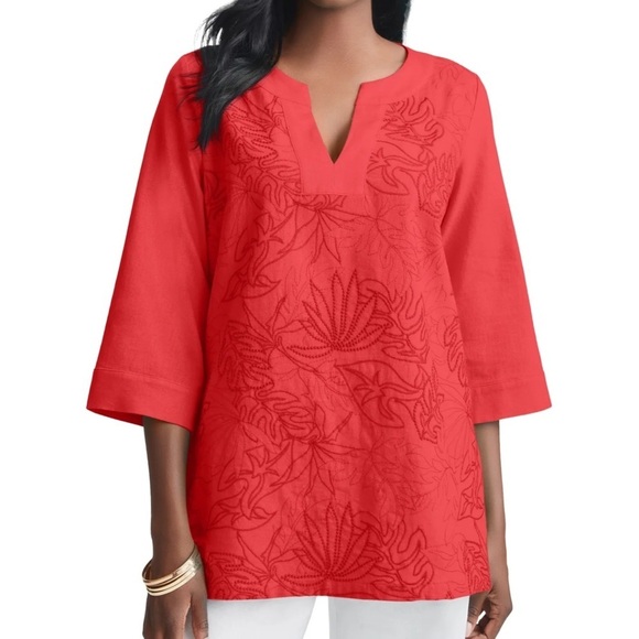 Tommy Bahama Tops - TOMMY BAHAMA Red V-Neck Top size Medium